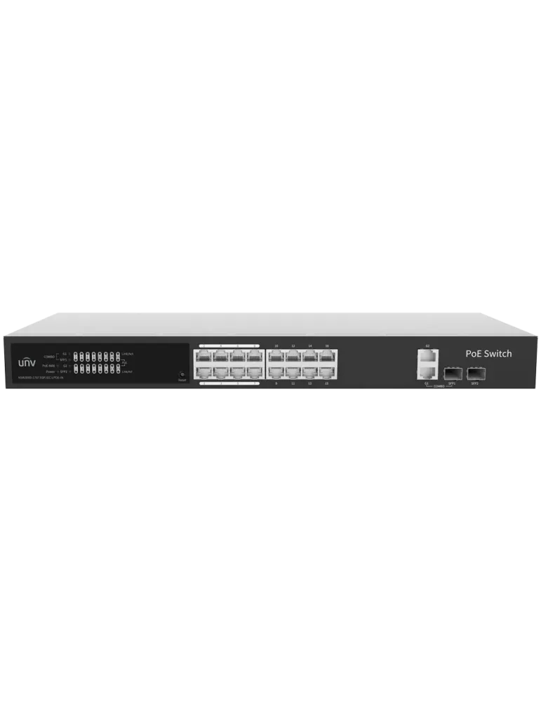 Uniview Switch PoE Cloud Gestionable Capa 2 - 16 PoE802.3af/at + 2 upl