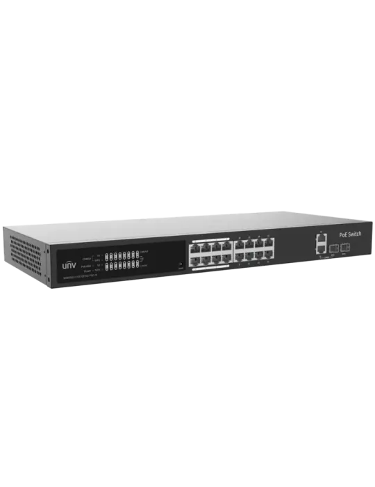 Uniview Switch PoE Cloud Gestionable Capa 2 - 16 PoE802.3af/at + 2 upl