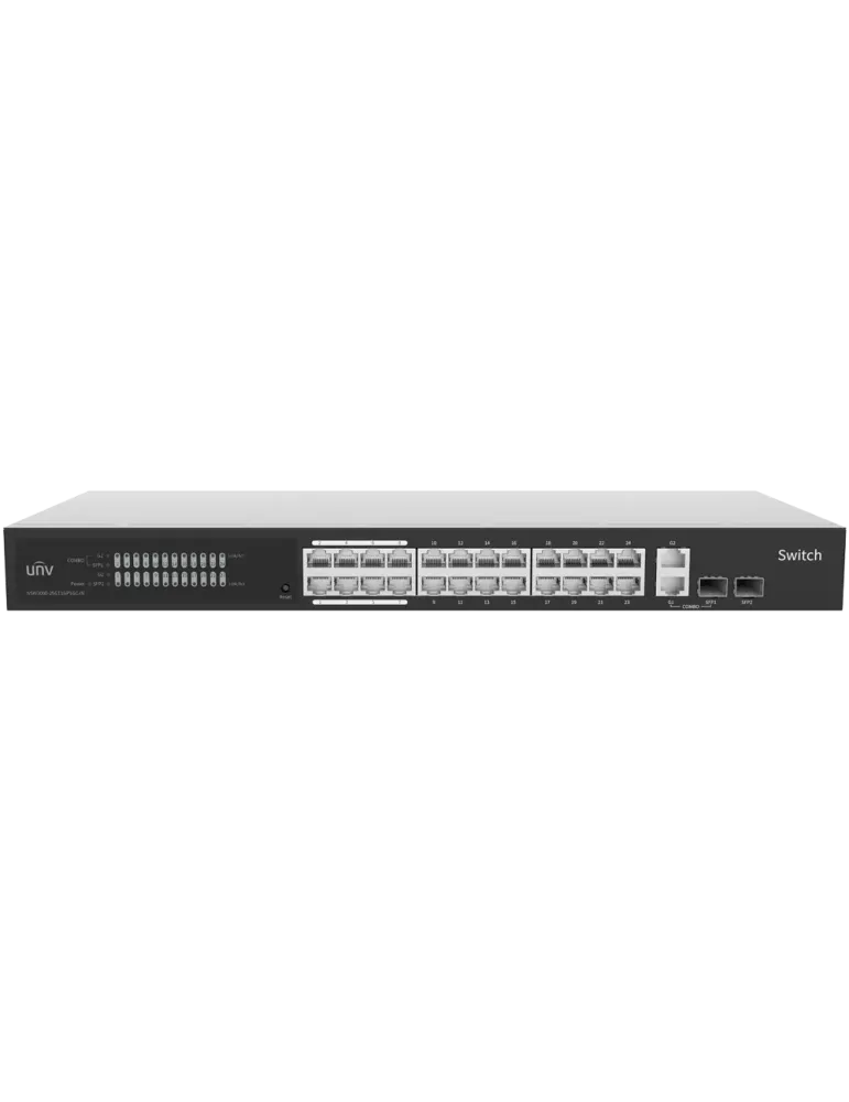 Uniview Switch Cloud Gestionable Capa 2 - 24 RJ45 GE + 2 uplink RJ45 G