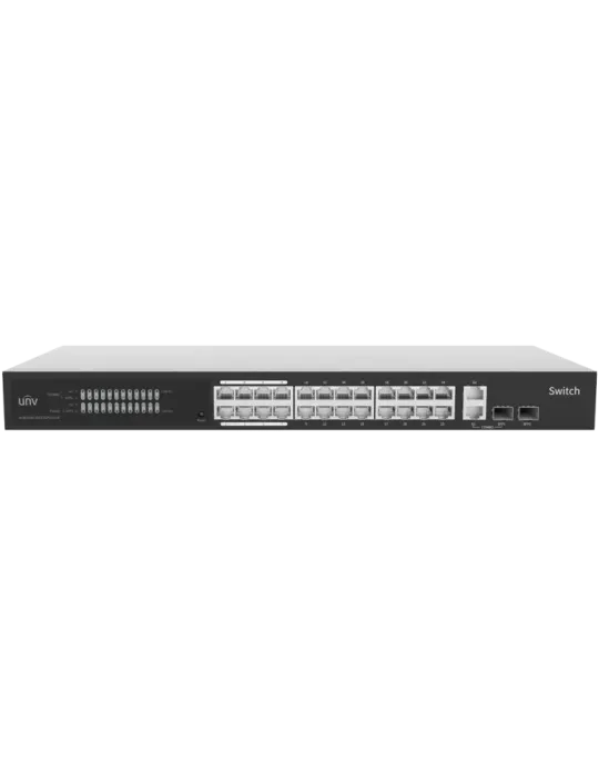Uniview Switch Cloud Gestionable Capa 2 - 24 RJ45 GE + 2 uplink RJ45 G