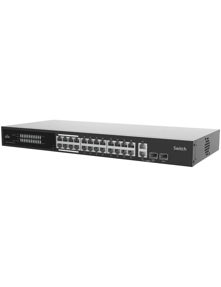 Uniview Switch Cloud Gestionable Capa 2 - 24 RJ45 GE + 2 uplink RJ45 G