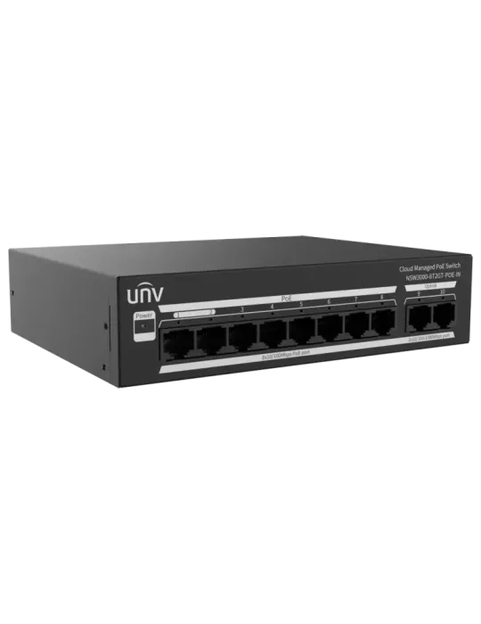 Uniview Switch PoE Cloud Gestionable Capa 2 - 8 PoE802.3af/at + 2 upli