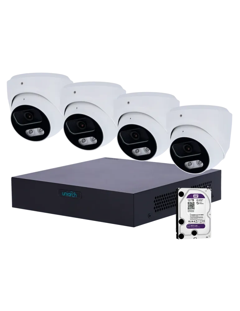 UNIVIEW Kit de Videovigilancia Uniarch - NVR 8 canales IP | 1 TB HDD -