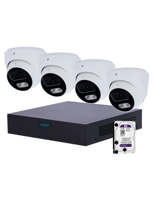 UNIVIEW Kit de Videovigilancia Uniarch - NVR 8 canales IP | 1 TB HDD -