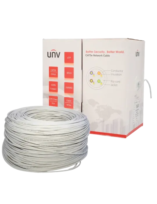 Uniview cable UTP categoría 5E, - Conductor OFC,100% cobre - Diámetro