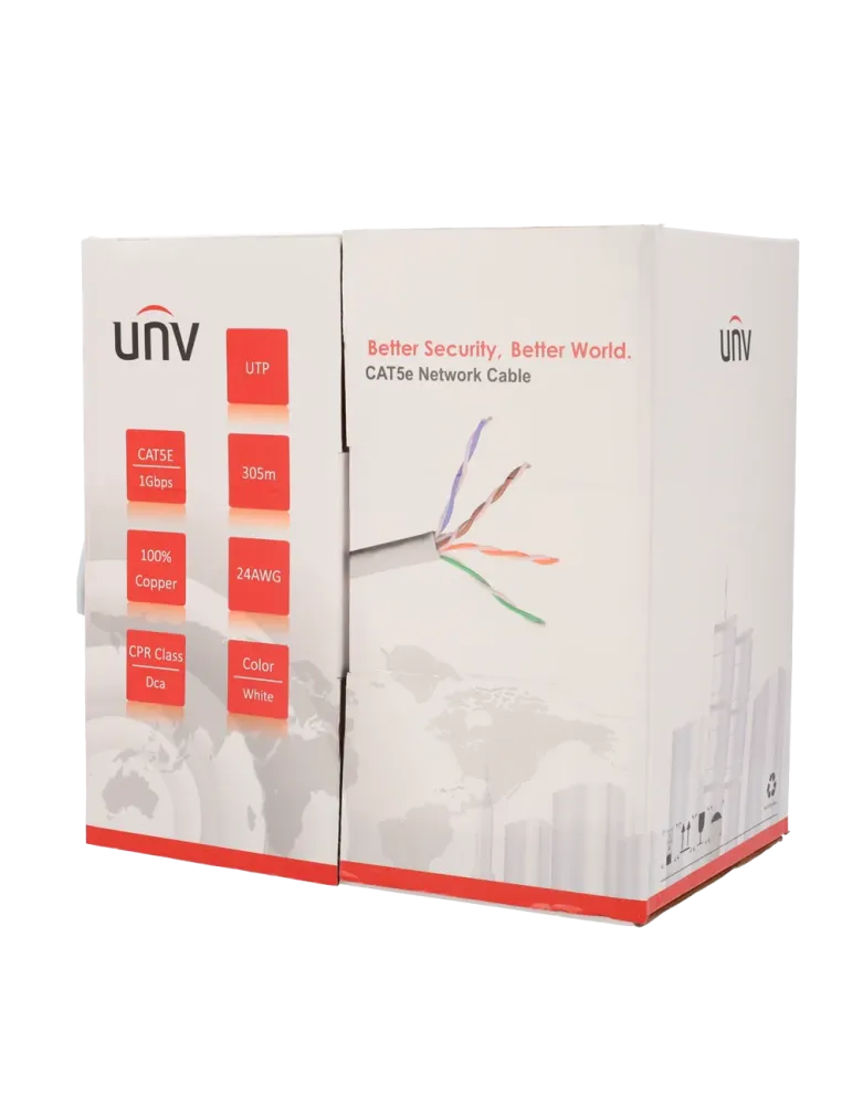 Uniview cable UTP categoría 5E, - Conductor OFC,100% cobre - Diámetro