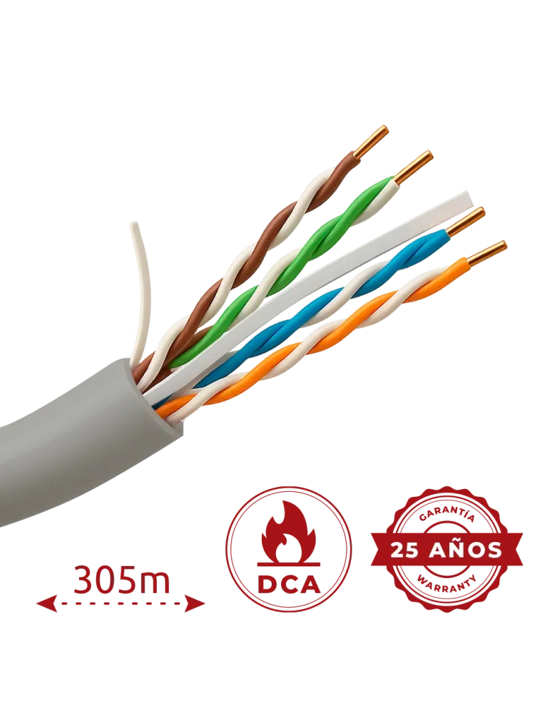 Uniview cable UTP categoría 6 - Conductor OFC,100% cobre - Diámetro 24