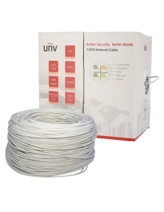 Uniview cable UTP categoría 6 - Conductor OFC,100% cobre - Diámetro 24