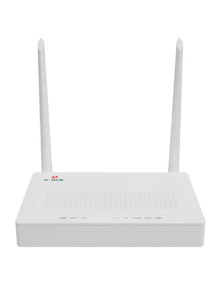 VSOL V-SOL Router ONT Wi-Fi 5 - 1X PON 4x LAN RJ45 GE 1x RJ11 1x CATV