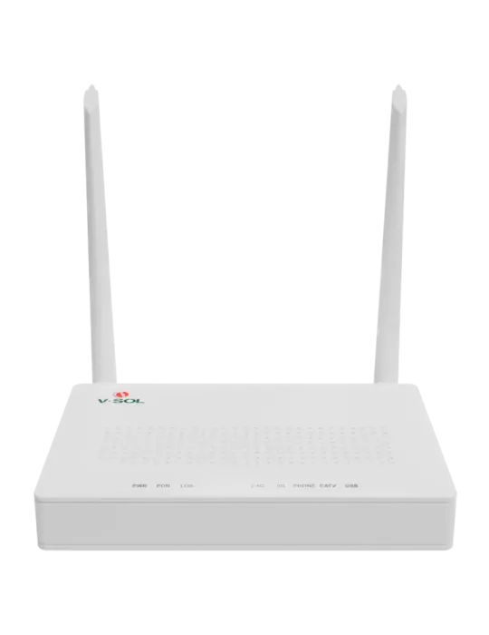 VSOL V-SOL Router ONT Wi-Fi 5 - 1X PON 4x LAN RJ45 GE 1x RJ11 1x CATV
