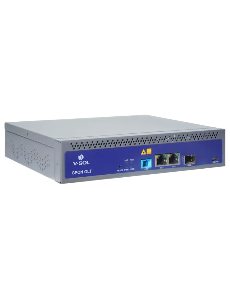 VSOL V-SOL Single Pon Gpon OLT - 2 Puertos RJ45 10/100/1000 Mbps + 1 P