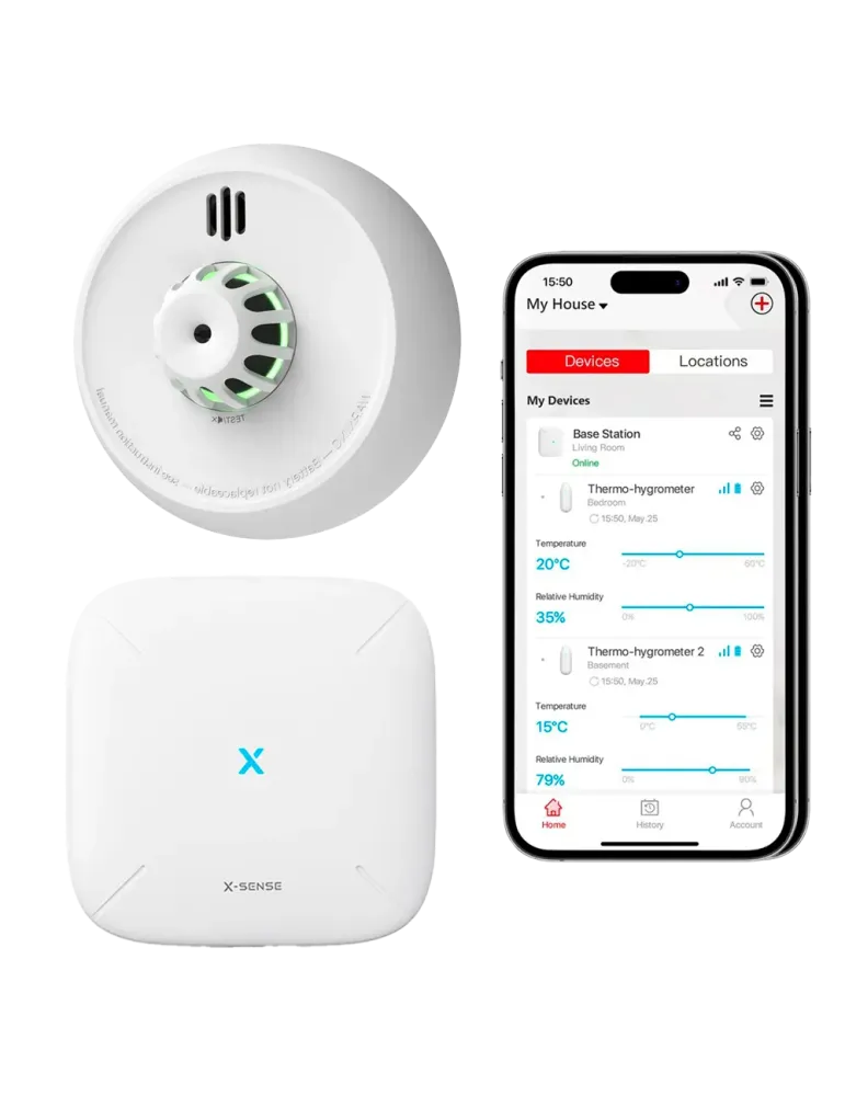 X-SENSE Detector térmico de incendio autónomo X-Sense - Conexión con H