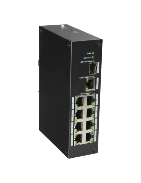 X-Security - Switch Industrial - 8 puertos RJ45 + 1 Uplink GIGA + 1 SF