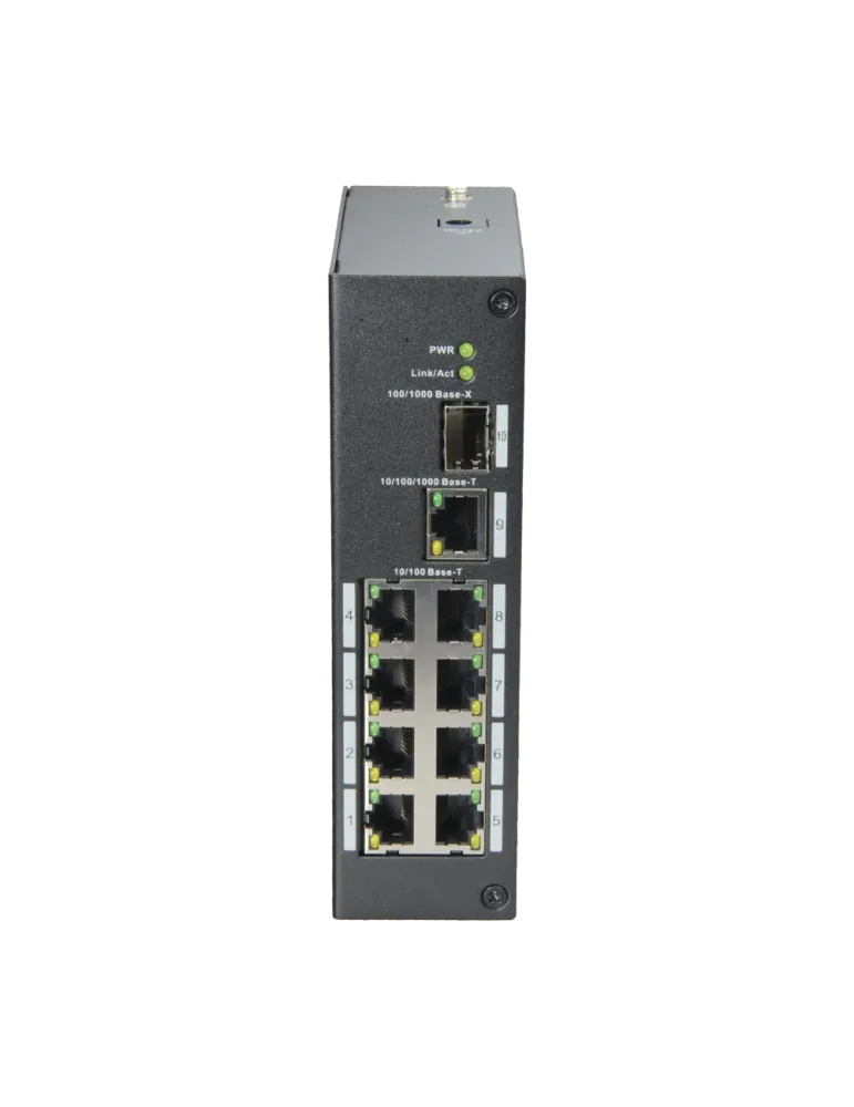 X-Security - Switch Industrial - 8 puertos RJ45 + 1 Uplink GIGA + 1 SF