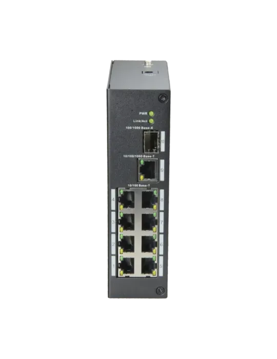X-Security - Switch Industrial - 8 puertos RJ45 + 1 Uplink GIGA + 1 SF