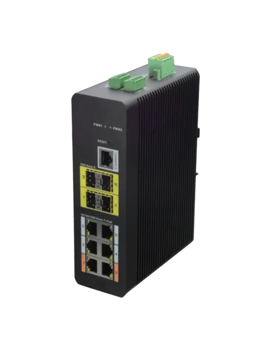 X-SECURITY Switch HiPoE X-Security - 6 puertos PoE (RJ45) + 4 puerto U