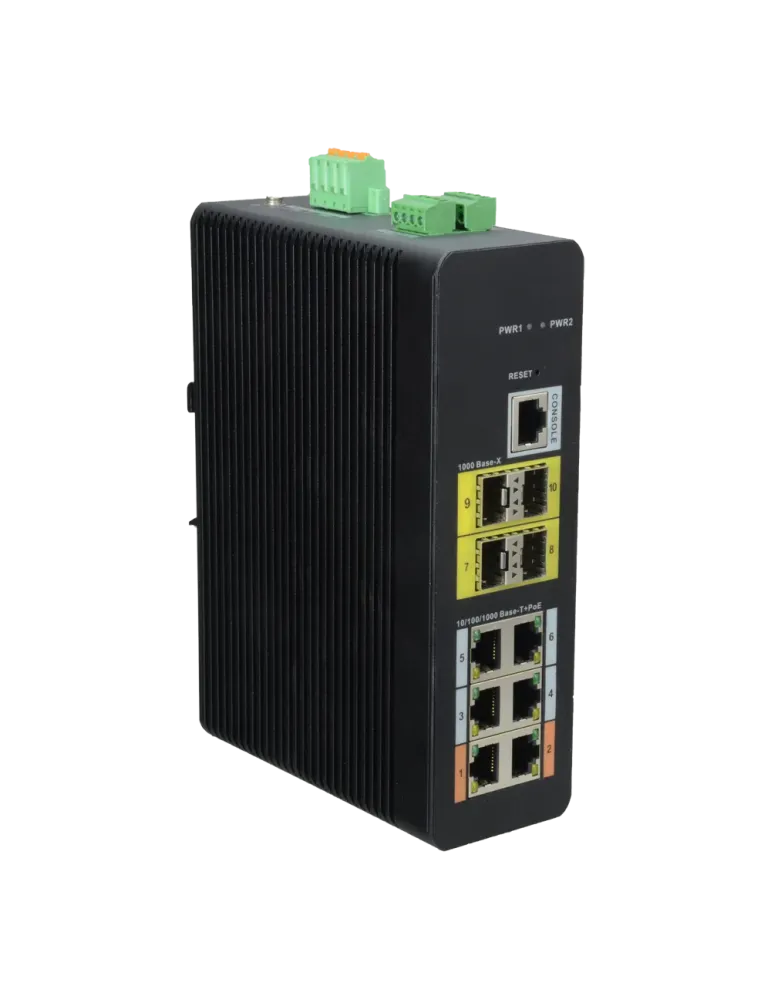 X-SECURITY Switch HiPoE X-Security - 6 puertos PoE (RJ45) + 4 puerto U