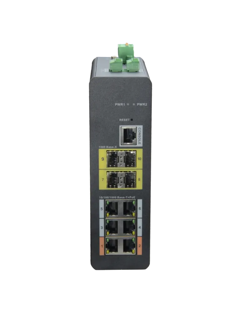 X-SECURITY Switch HiPoE X-Security - 6 puertos PoE (RJ45) + 4 puerto U