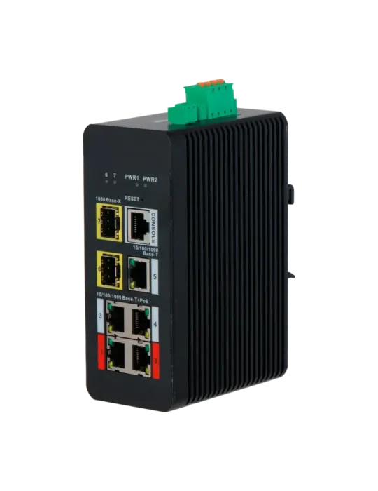 X-SECURITY Switch PoE X-Security Carril DIN - 4 puertos PoE RJ45 + 1 p