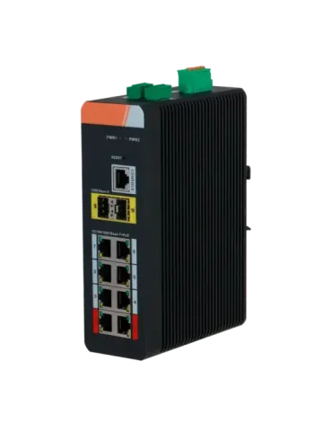 X-SECURITY Switch PoE X-Security Carril DIN - 8 puertos PoE RJ45 + 2 p