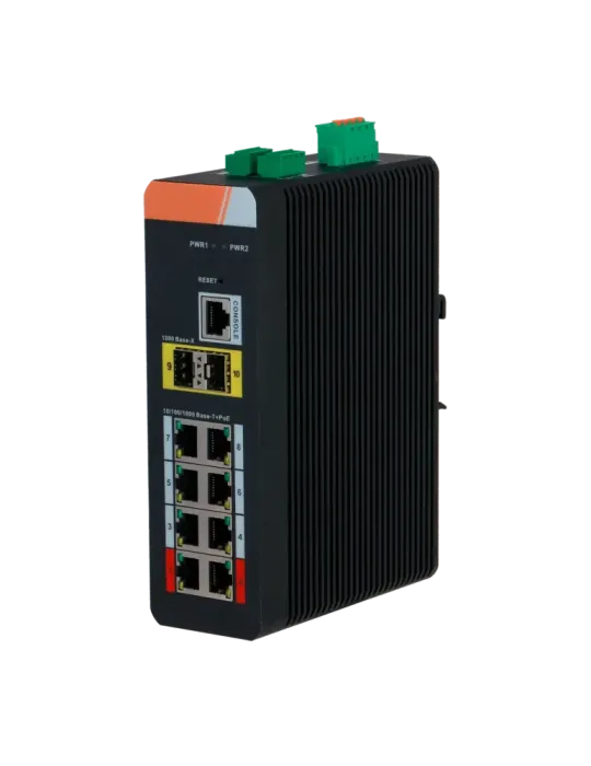 X-SECURITY Switch PoE X-Security Carril DIN - 8 puertos PoE RJ45 + 2 p