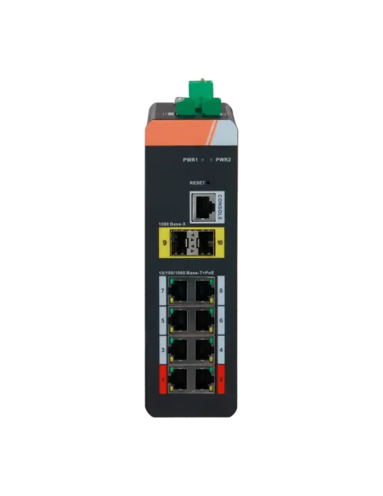 X-SECURITY Switch PoE X-Security Carril DIN - 8 puertos PoE RJ45 + 2 p