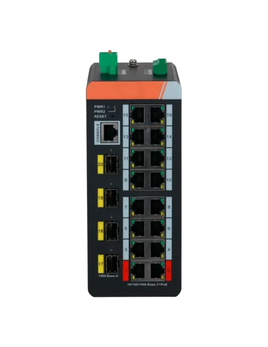 X-SECURITY Switch PoE X-Security Carril DIN - 16 puertos PoE RJ45 + 4