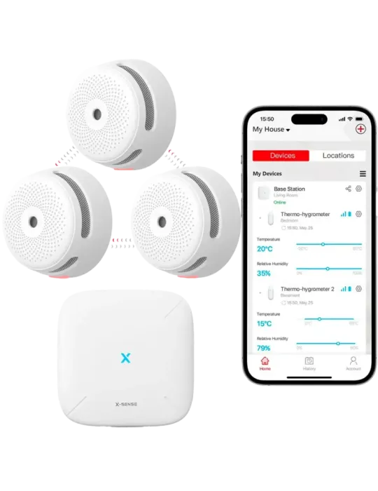 X-SENSE Mini detector de humo autónomo X-Sense - Conexión con HUB SBS5