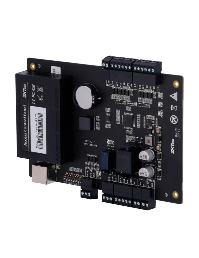 ZKTECO Controladora de acceso - Tarjeta, QR o PIN - Comunicación TCP/I