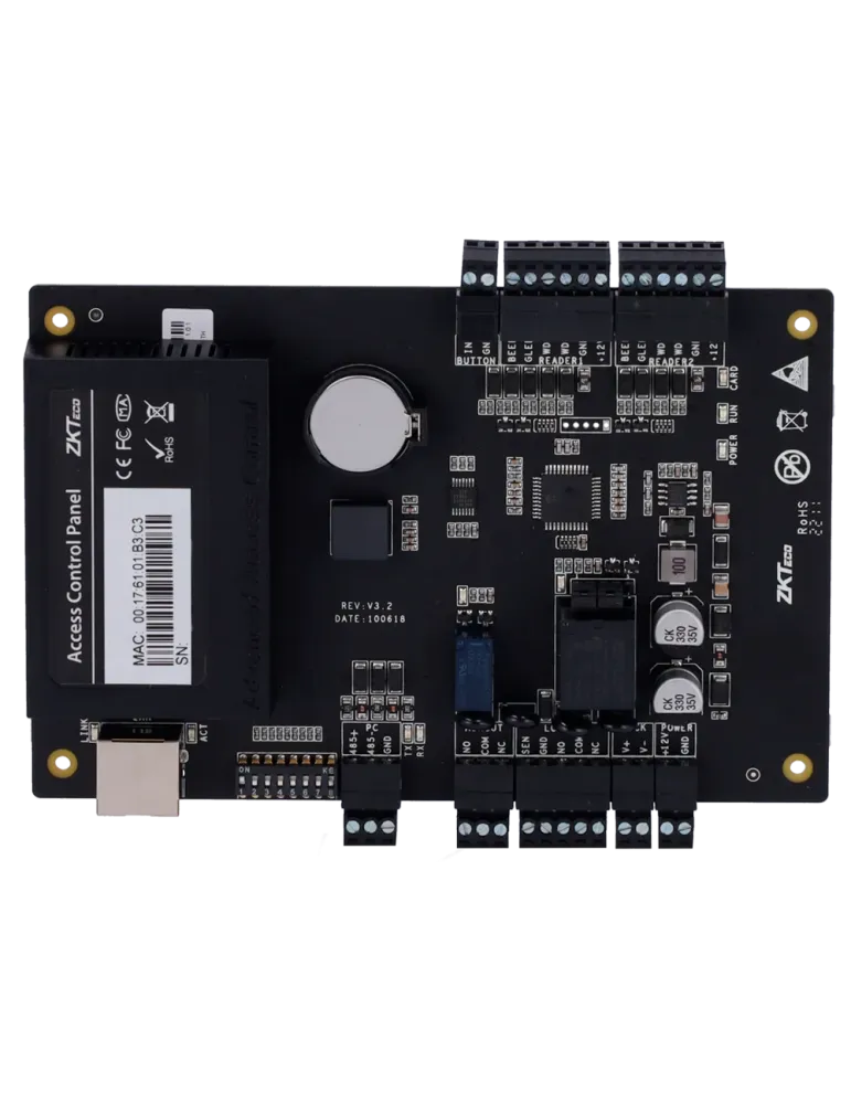ZKTECO Controladora de acceso - Tarjeta, QR o PIN - Comunicación TCP/I