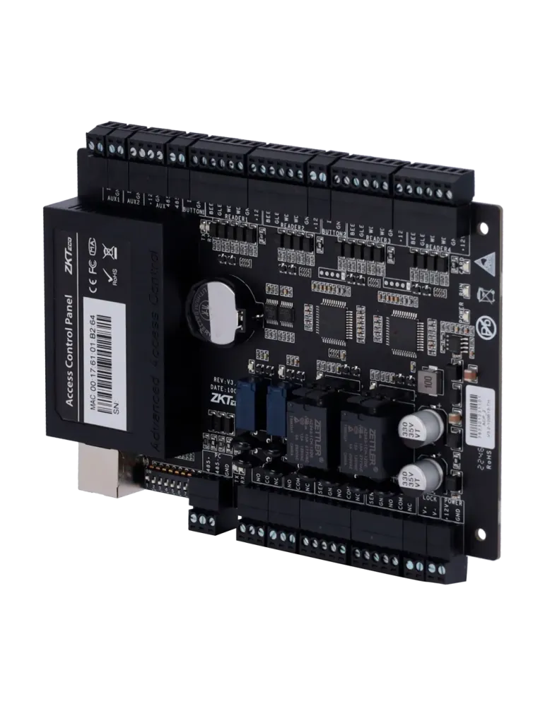 ZKTECO Controladora de acceso - Tarjeta, QR o PIN - Comunicación TCP/I