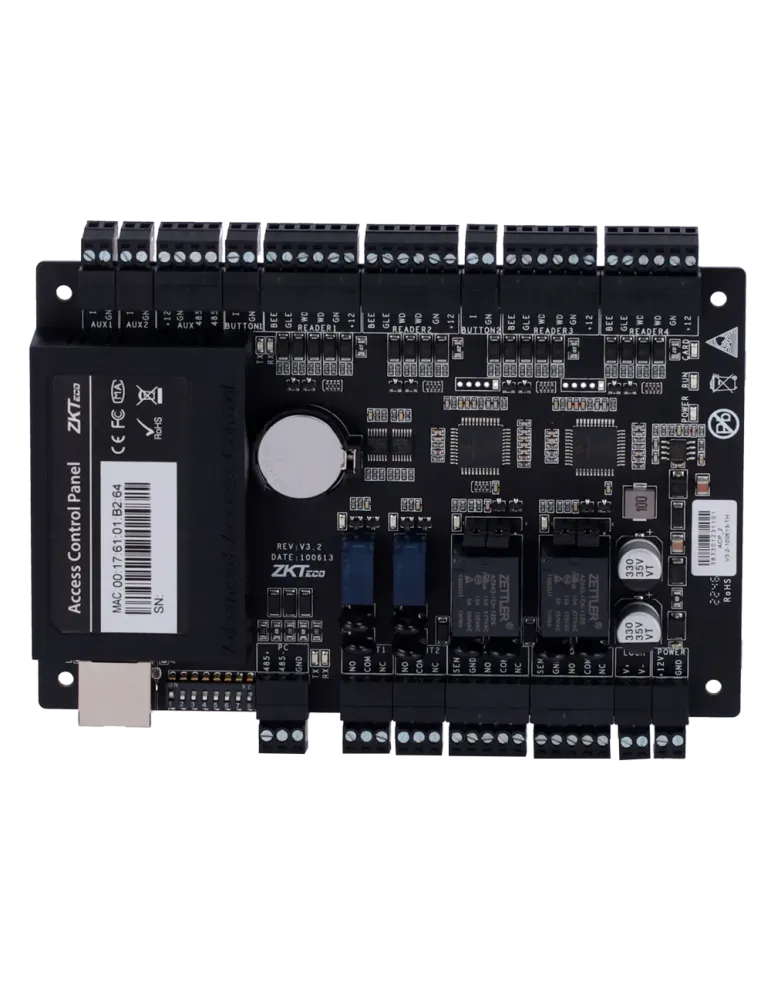 ZKTECO Controladora de acceso - Tarjeta, QR o PIN - Comunicación TCP/I