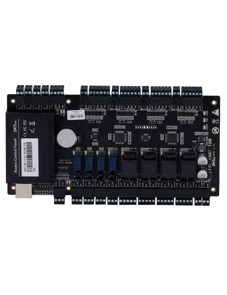 ZKTECO Controladora de acceso - Tarjeta, QR o PIN - Comunicación TCP/I