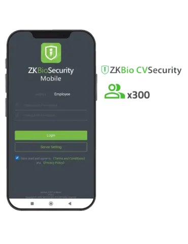 ZKTECO Licencia APP de ZKBio CVSecurity - Capacidad 300 usuarios - Ape