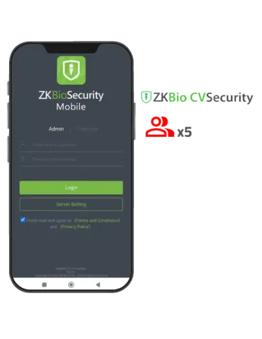 ZKTECO Licencia APP de ZKBio CVSecurity - Capacidad 5 administradores