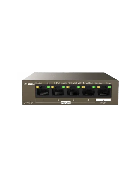 IP-COM G1105PD: Conmutador PoE con 5 puertos gigabit