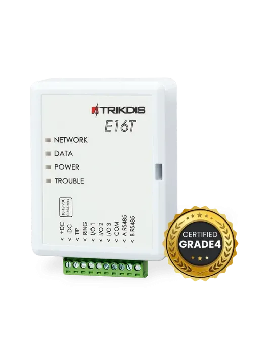 TRIKDIS TX-E16T: Comunicador de alarma con monitorización remota