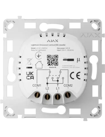 Relé Inteligente para Interruptor de Luz AJAX AJ-LIGHTCORE-CROSS-VERT