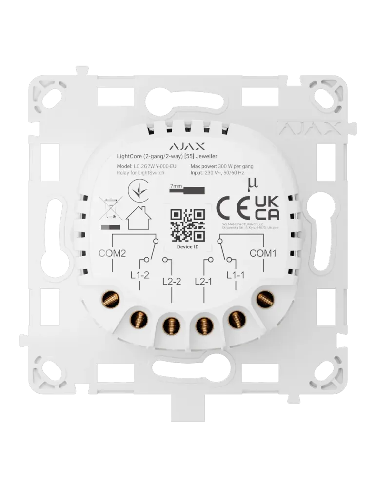 Compra el Interruptor de Luz Inteligente Doble AJAX - Activación Táct