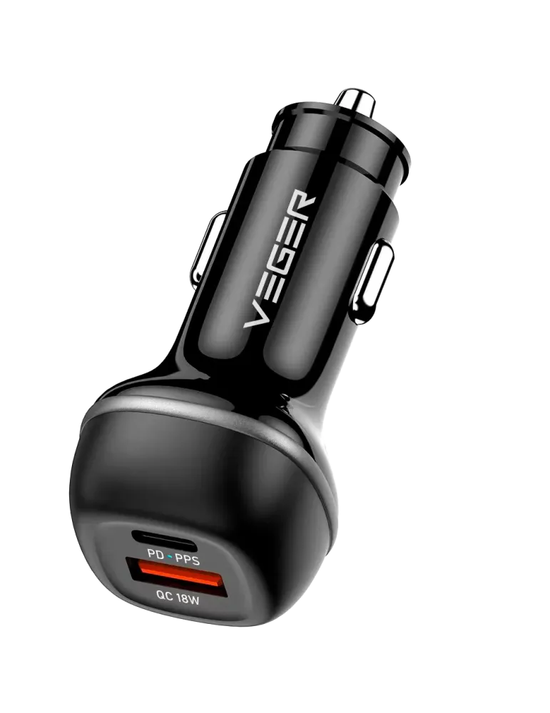 VEGER - Mechero coche - Potencia 51W - Carga rápida PD30W, QC18W - Sal