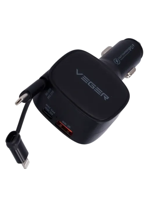 VEGER - Mechero coche - Potencia 84W - Carga rápida PD 30W, QC 18W, PP