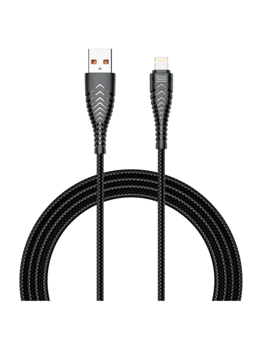 Veger - Cable USB2.0 - USB-A a Lightning - Cubierta de plástico, Nylon