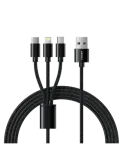 Veger - Cable USB 3 en 1 - USB-A a USB-C, Lightning y Micro-USB - Cubi
