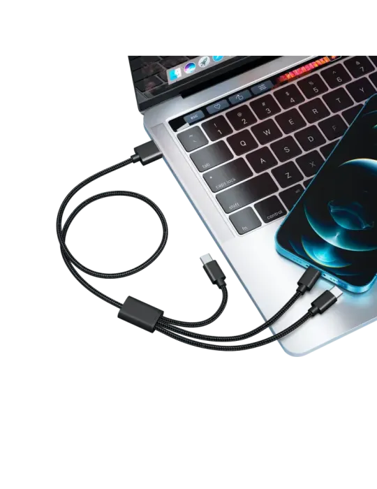 Veger - Cable USB 3 en 1 - USB-A a USB-C, Lightning y Micro-USB - Cubi