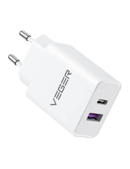 VEGER - Cargador USB - Potencia 30W - Carga rápida - Salidas USB-A, US