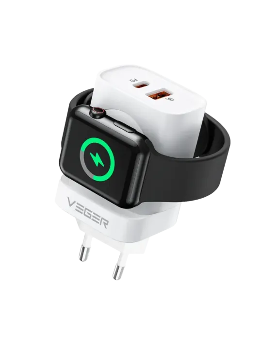VEGER - Cargador USB e inalámbrico (para iWatch) - Potencia 25W - Carg