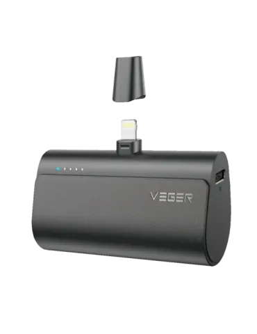 VEGER Mini Power bank con LEDs carga - Capacidad 5000mAh - Entrada USB