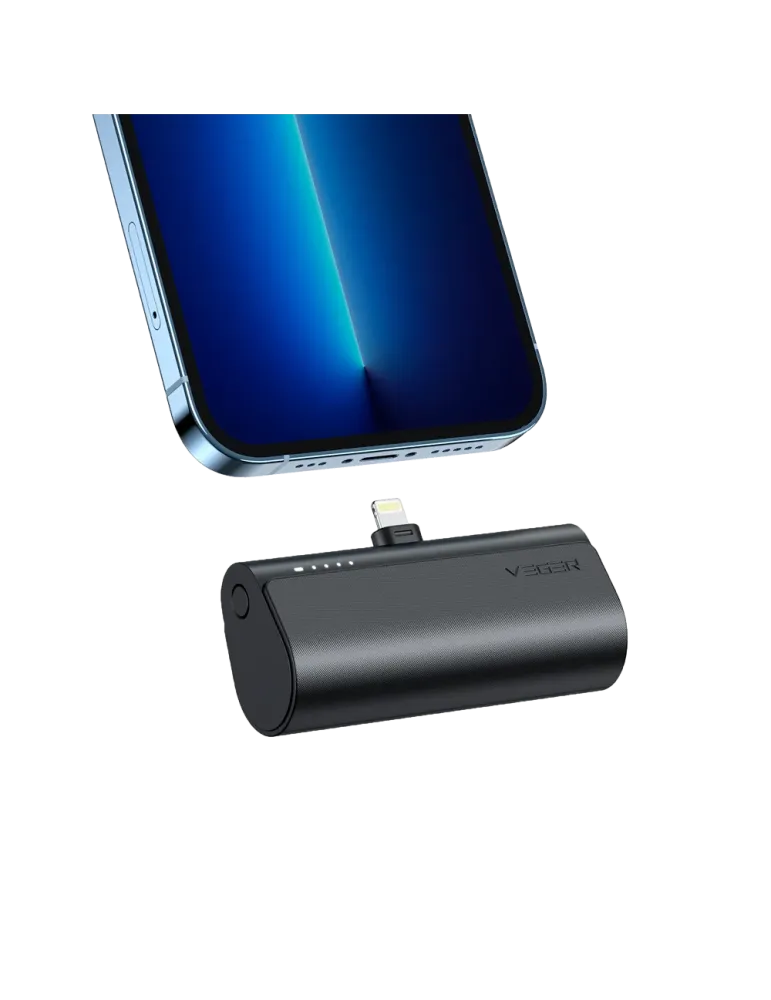 VEGER Mini Power bank con LEDs carga - Capacidad 5000mAh - Entrada USB