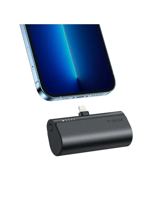 VEGER Mini Power bank con LEDs carga - Capacidad 5000mAh - Entrada USB