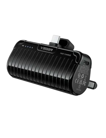 VEGER Mini Power bank con LEDs carga - Capacidad 5000mAh - Entradas US